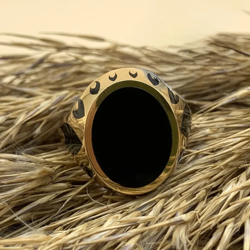 انگشتر مردانه مهتاب سیاه - کد 1684 - Image 1
