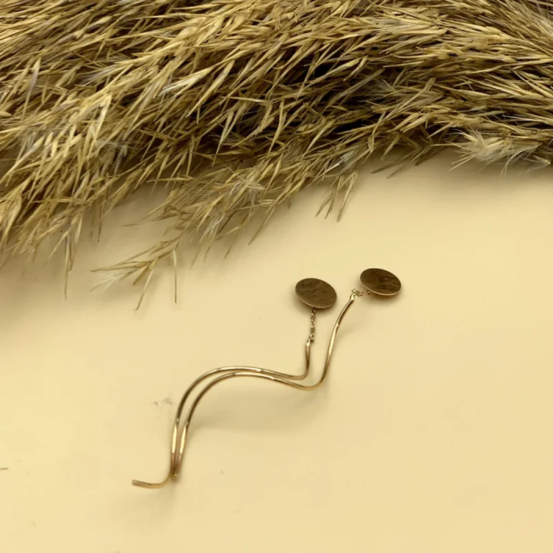 گوشواره بخیه ای طرح دایره - Image 3