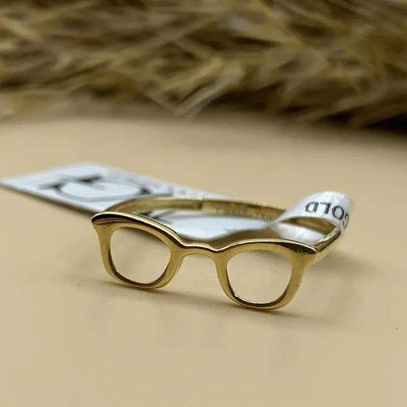 انگشتر مینیمال طرح عینک - کد466 - Image 1