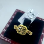 انگشتر مینیمال شبکه طلایی - کد1745 - Image 3