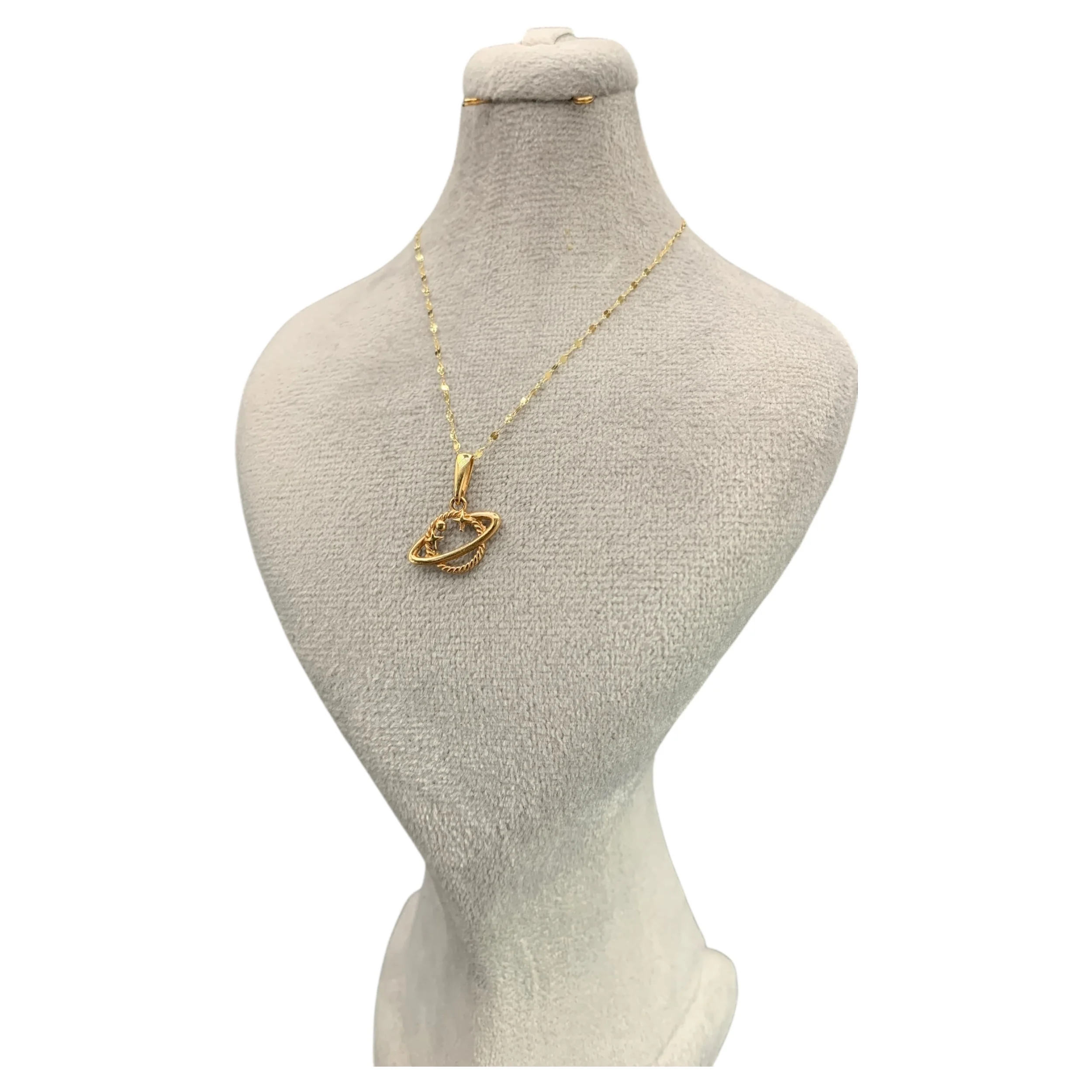 saturn-necklace-mahan-gold (2) گردنبند زحل طلایی - Image 3