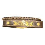 دستبند چرم قهوه‌ای مدل KING - Image 8