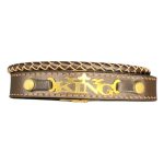 دستبند چرم قهوه‌ای مدل KING - Image 9