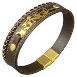 دستبند چرم قهوه‌ای مدل KING - Image 10