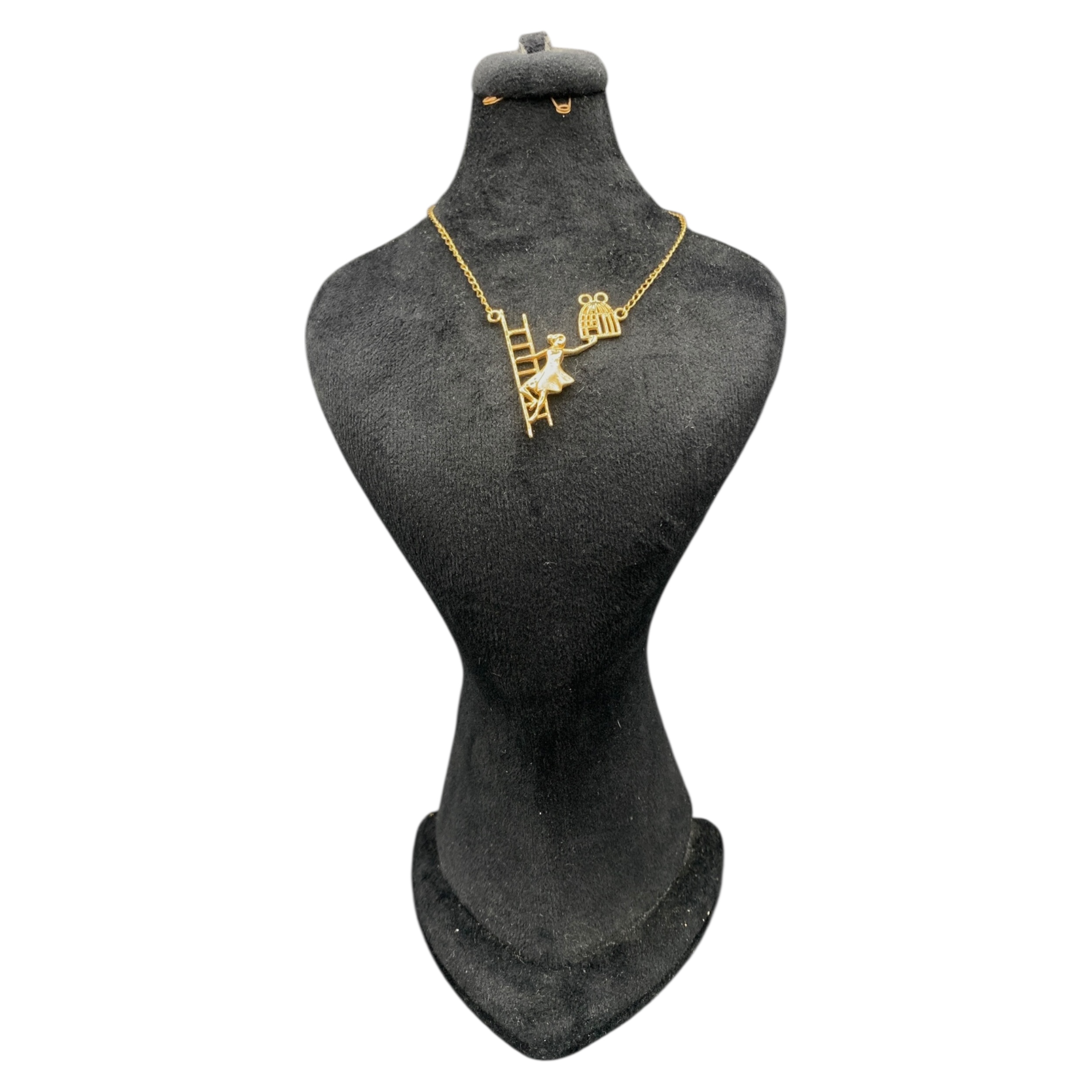 golden-ladder-girl-necklace-mahan-gold (1) گردنبند دختر روی نردبان طلایی - Image 1