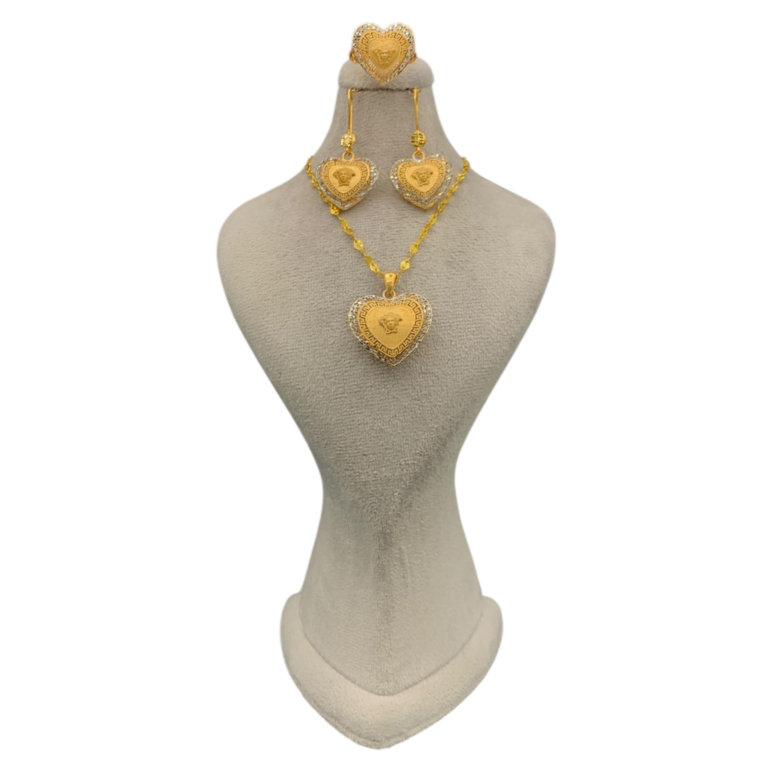 golden-embossed-heart-set-mahan-gold (1) نیمست طلای ورساچه طرح قلب - Image 1