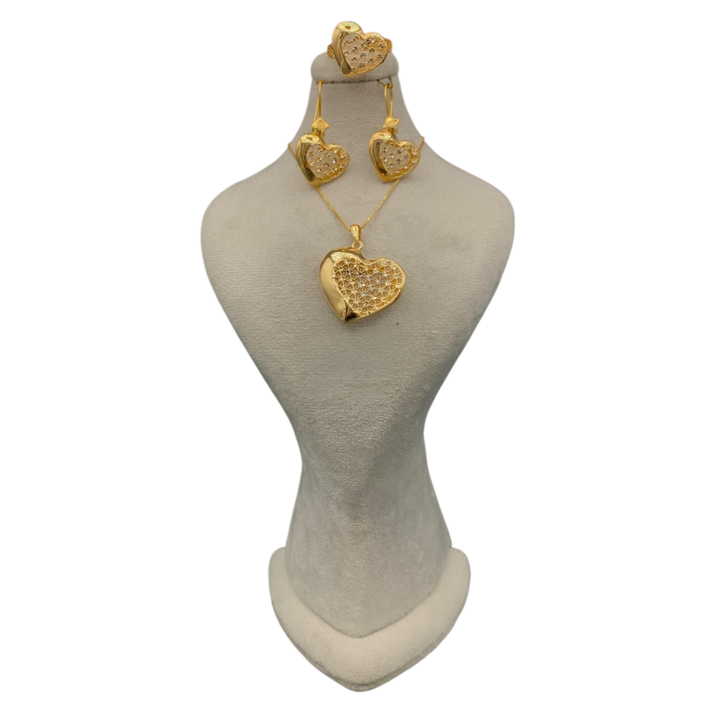 golden-honeycomb-heart-halfset-mahan-gold (3) نیمست طلای فیوژن طرح قلب - Image 1