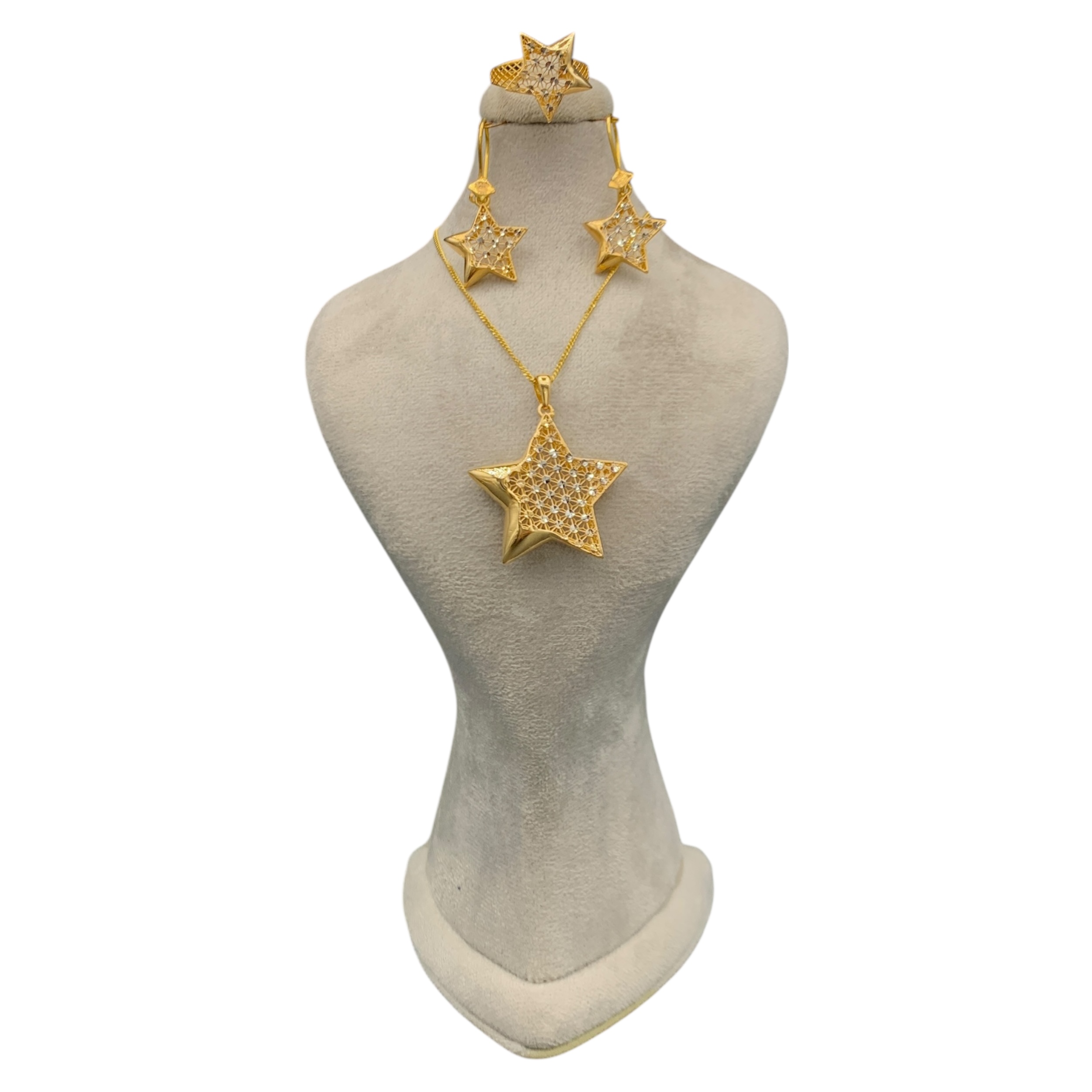 golden-star-micropave-3piece-halfset-mahan-gold (1) نیمست طلای فیوژن طرح ستاره - Image 1